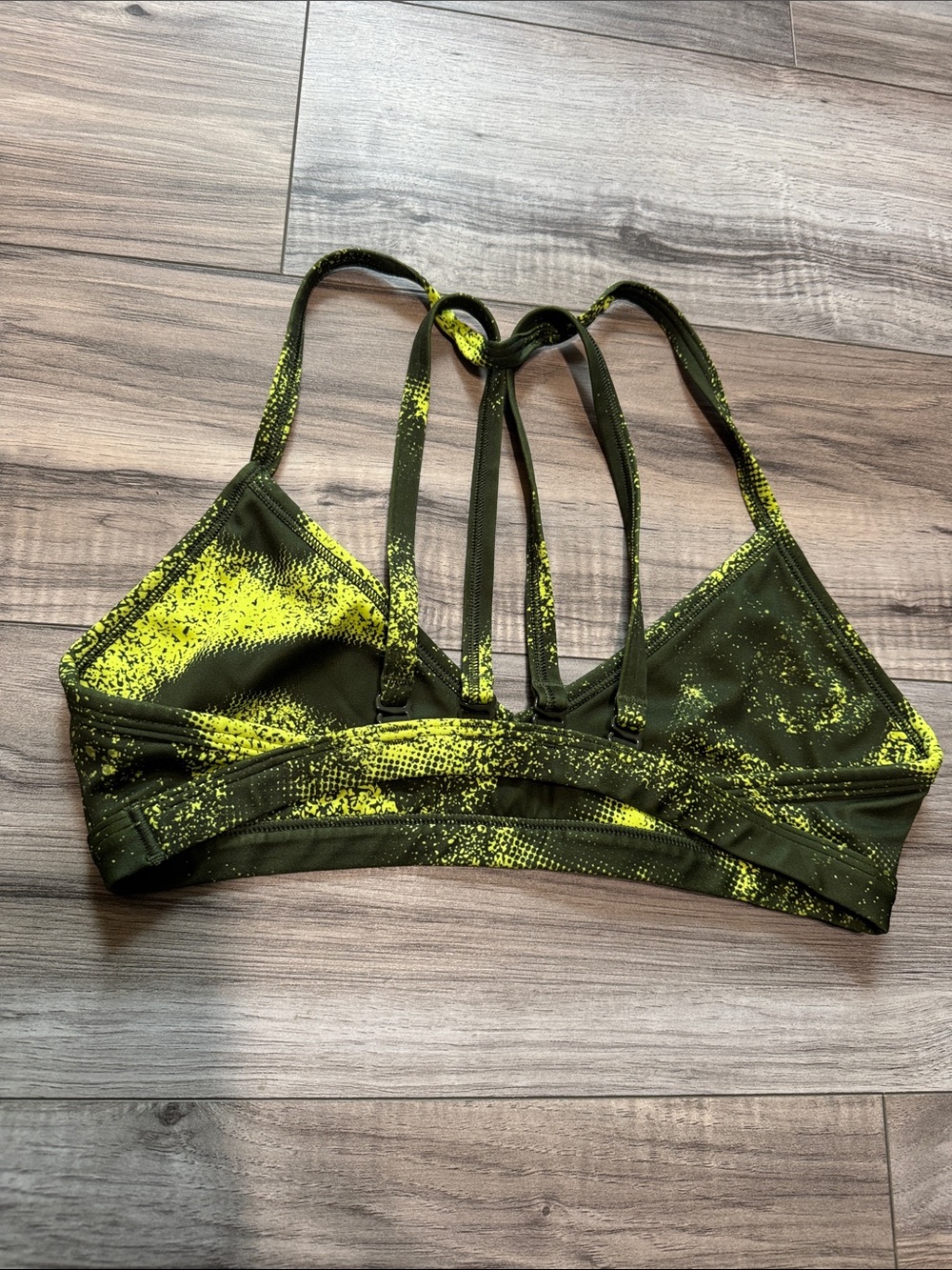 Gymshark Olive & Neon Yellow Performance Bralette - Picture 3 of 3